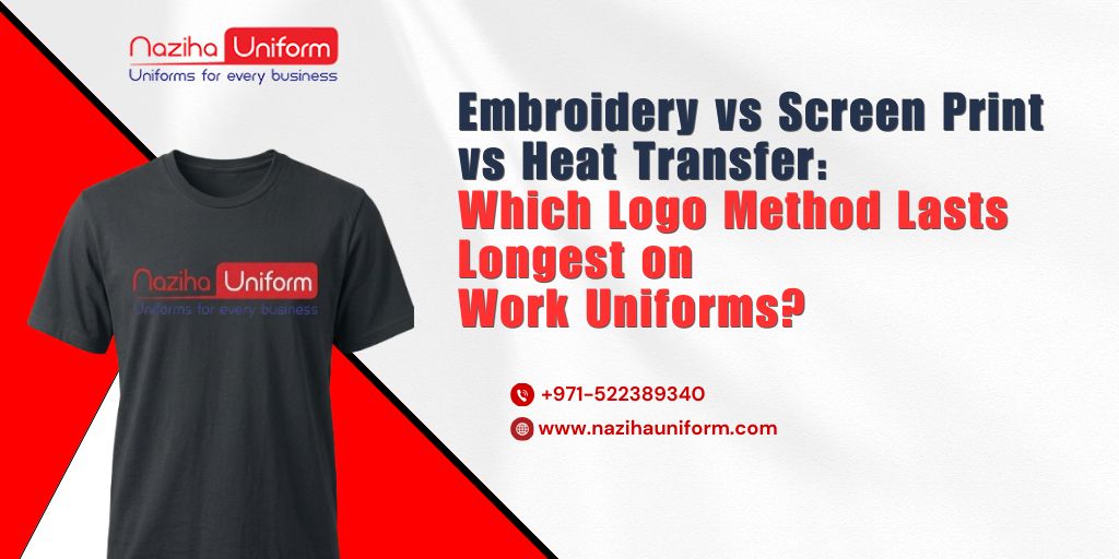 Embroidery vs Screen Print vs Heat Transfer: Which Logo Method Lasts Longest on Work Uniforms?